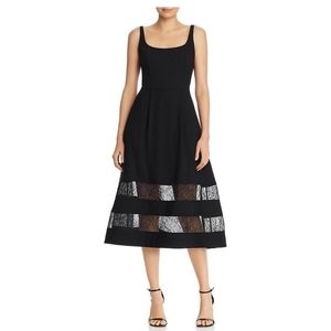 NWT Aiden Mattox black midi lace dress